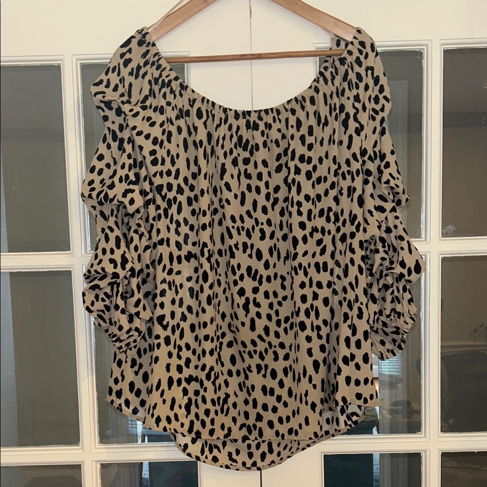 Catherine Malandrino Black and Tan Blouse